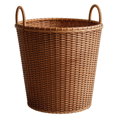 Handwoven Style Laundry Hamper – Round Storage Basket with Built-in Handles