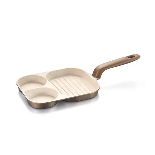 Multi-Section Divided Breakfast Skillet – 3-in-1 Non-Stick Frying Pan